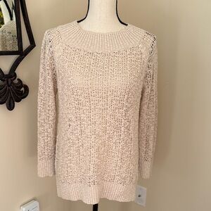 LOFT Women's Beige Knit Sweater size medium